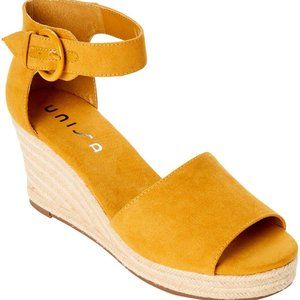 YELLOW HOOVI WEDGE SANDALS